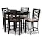 Baxton Studio Lanier Sand Upholstered Espresso Finished 5-Piece Wood Pub Set 157-9599-9776 - alternate 1